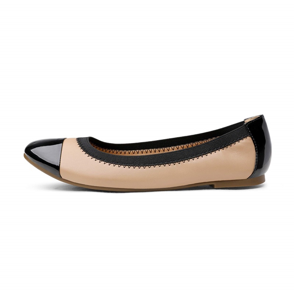 Ballet Walking Flats Shoes - NUDE BLACK - 1